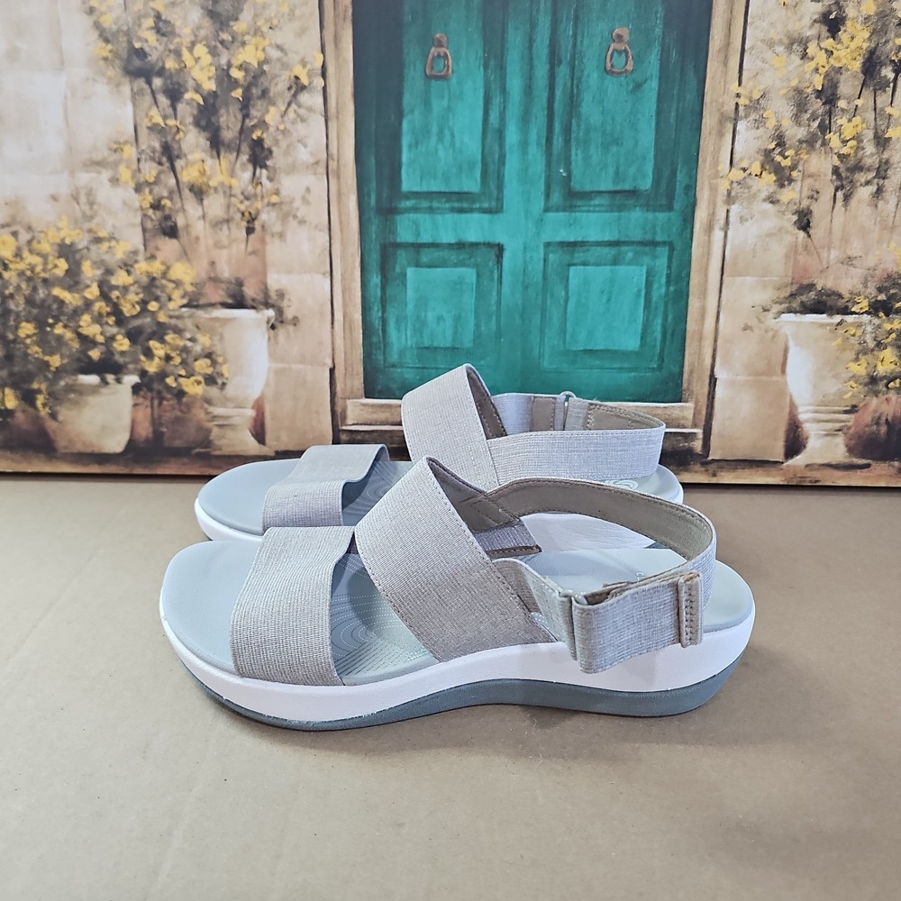 Clark's Arla Jacory sand wedge sling back cloudsteppers sandal size 8 casual